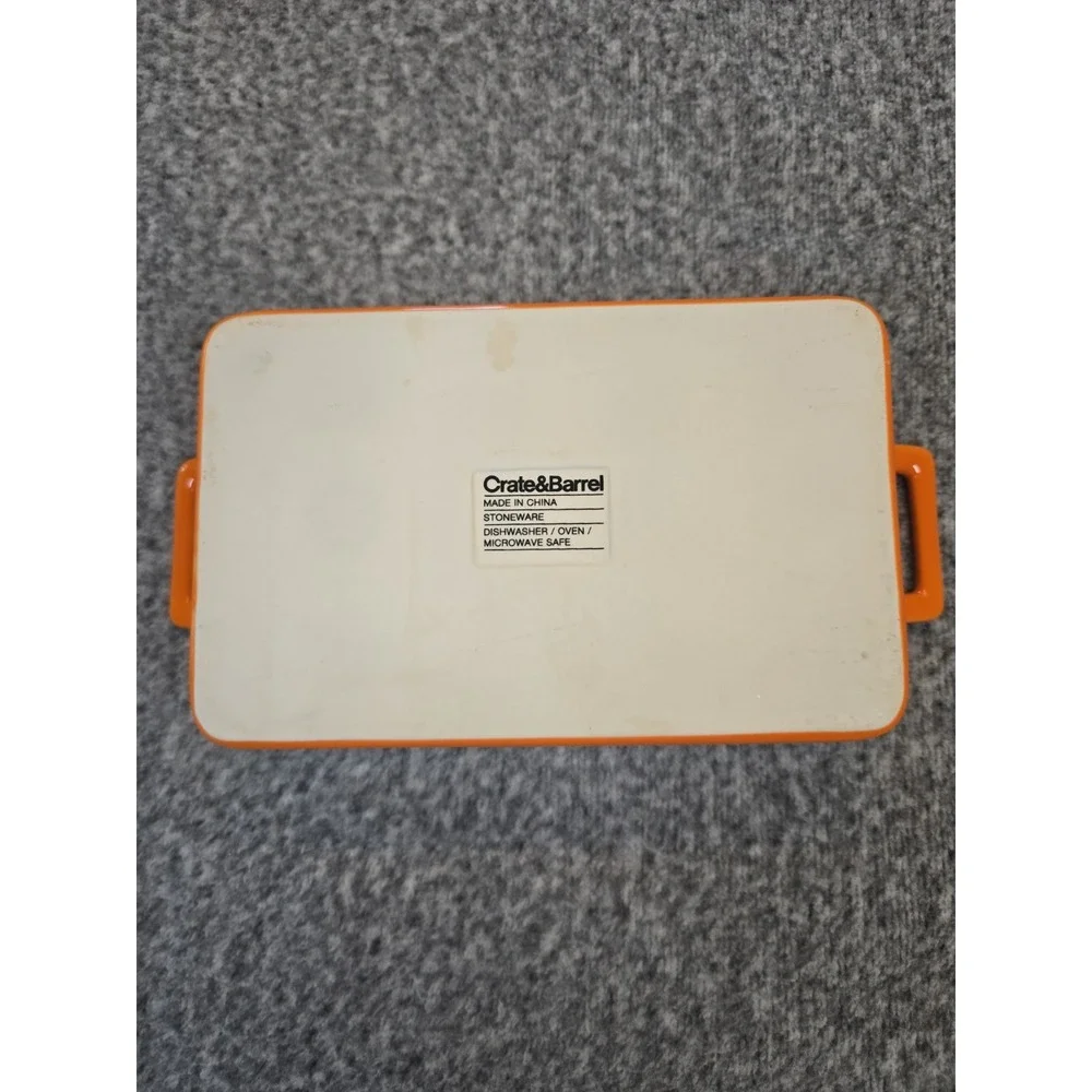 CRATE & BARREL Stoneware Casserole Baking Dish w/Handles ~ 7.5